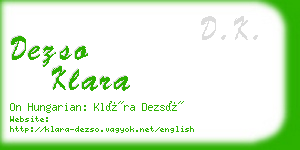 dezso klara business card